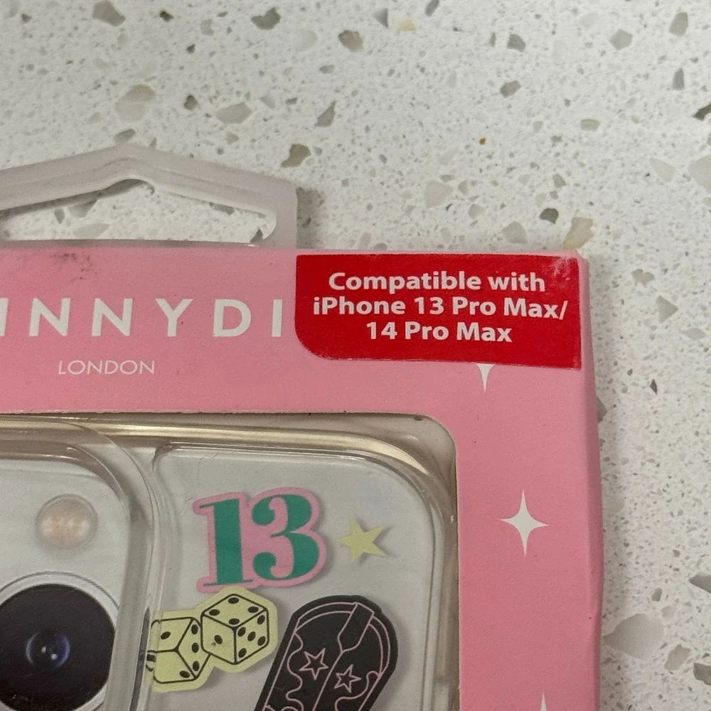 Skinnydip London iPhone 13 14 Pro Max Case Collage Sticker Print Clear‎ NIB